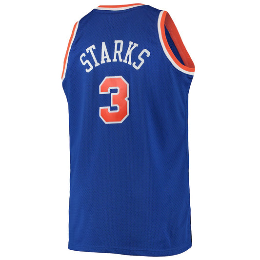 NY.Knicks #3 John Starks Mitchell & Ness Big & Tall Hardwood Classics Swingman Jersey Blue Stitched American Basketball Jersey