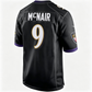 B.Ravens #9 Steve McNair Black Team Game Football Jersey