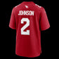 A.Cardinals #2 Will Johnson Cardinal Team Game Stitched American Football Jerseys