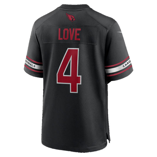 A.Cardinals #4 Jeremiyah Love Black Alternate Game Player Stitched American Football Jerseys