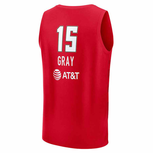 A.Dream #15 Allisha Gray Fanatics Red Explorer Edition Fast Break Replica Stitched American Basketball Jersey