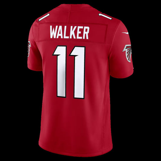 A.Falcons #11 Jalon Walker Red Vapor F.U.S.E. Sewn Down Limited Stitched American Football Jerseys