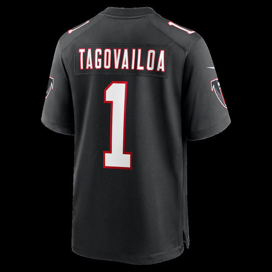 A.Falcons #1 Tua Tagovailoa Black Alternate Game Stitched American Football Jerseys