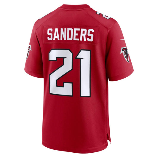 A.Falcons #21 Deion Sanders Red Retired Player Game Stitched American Football Jerseys