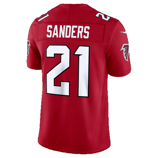 A.Falcons #21 Deion Sanders Red Vapor F.U.S.E. Stitched Retired Limited Stitched Football American Jersey