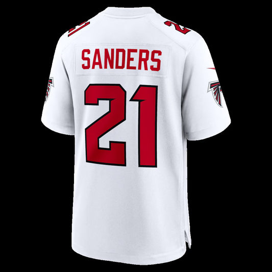 A.Falcons #21 Deion Sanders White Retired Player Game Stitched American Football Jerseys
