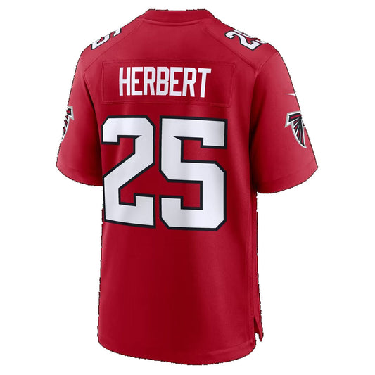 A.Falcons #25 Khalil Herbert Red Puhics Team Game Jersey