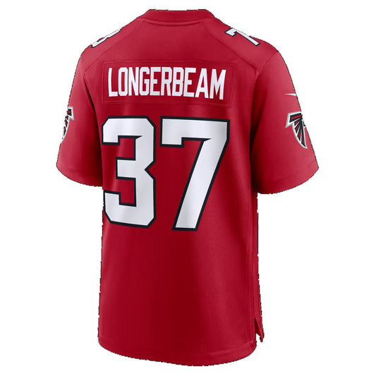 A.Falcons #37 Robert Longerbeam Red Puhics Team Game Jersey