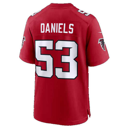 A.Falcons #53 Kendal Daniels Red Team Game Football Jersey