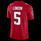 A.Falcons #5 Drake London Red Vapor F.U.S.E. Sewn Down Limited Stitched American Football Jerseys