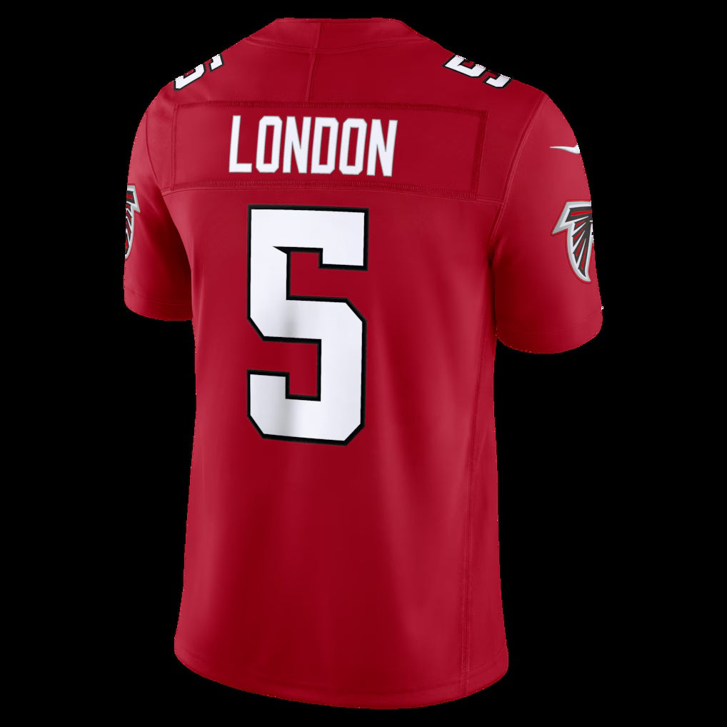 A.Falcons #5 Drake London Red Vapor F.U.S.E. Sewn Down Limited Stitched American Football Jerseys