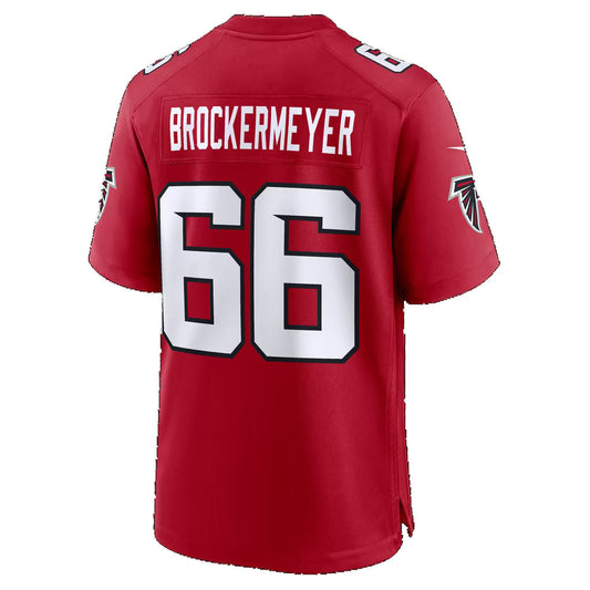 A.Falcons #66 James Brockermeyer Red Team Game Football Jersey