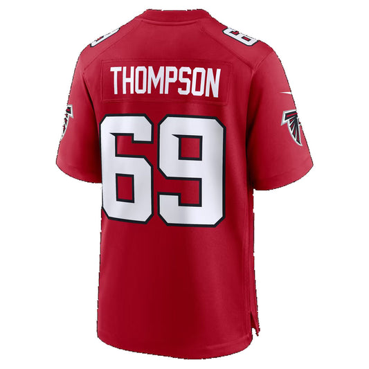 A.Falcons #69 Anterio Thompson Red Team Game Football Jersey