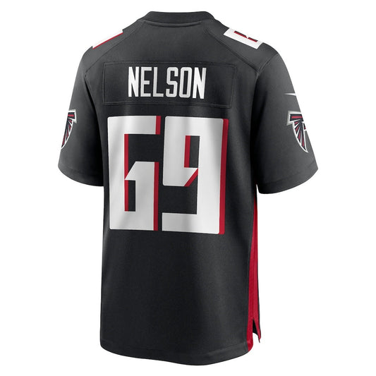 A.Falcons #69 Jack Nelson Black Team Game Stitched American Football Jerseys