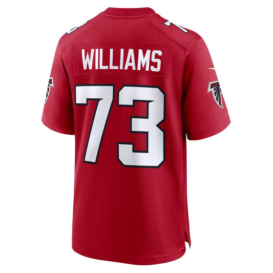 A.Falcons #73 Cameron Williams Red Team Game Football Jersey