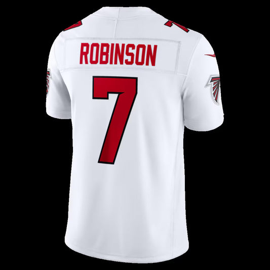 A.Falcons #7 Bijan Robinson White Vapor F.U.S.E. Sewn Down Limited Stitched American Football Jerseys