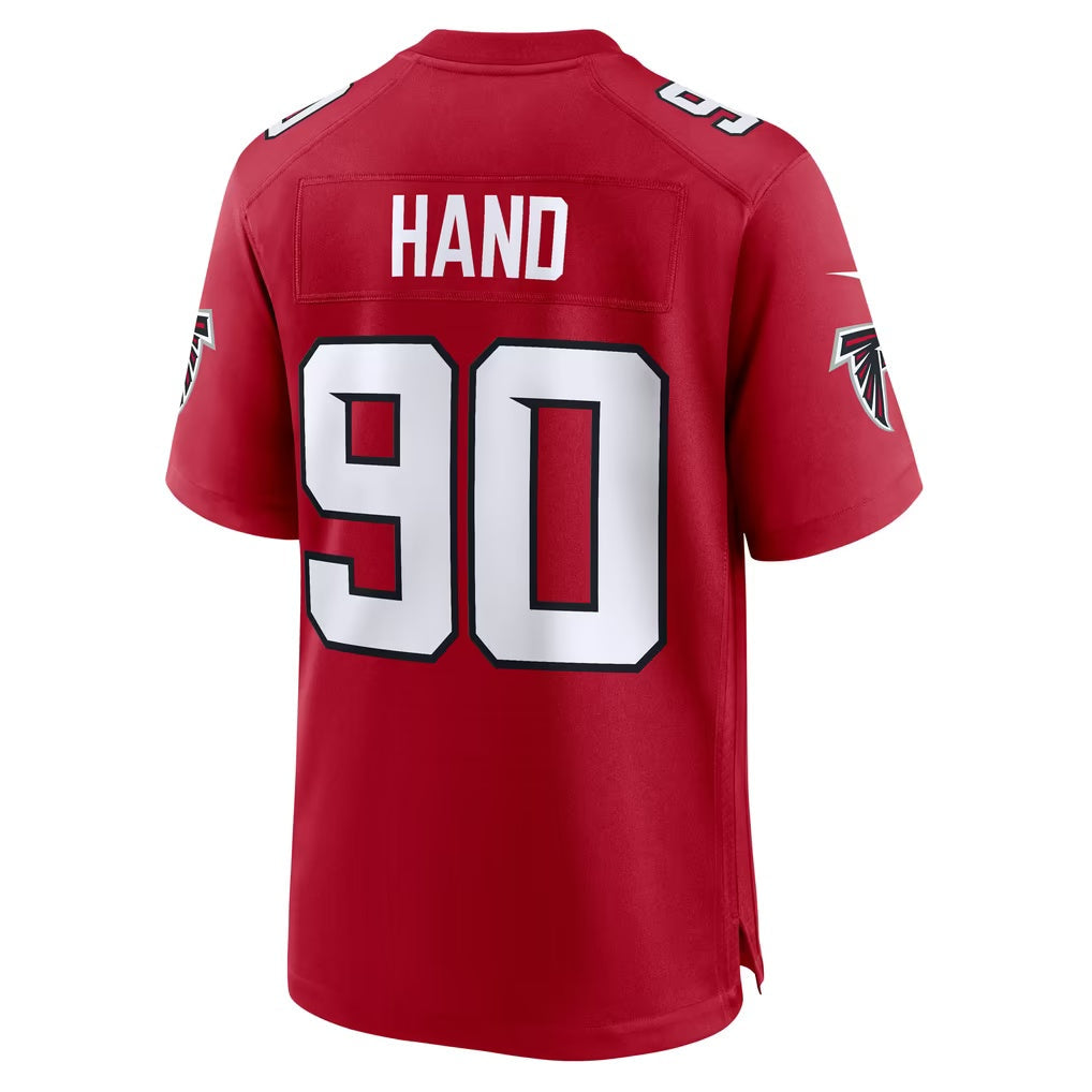 A.Falcons #90 Da'Shawn Hand Red Team Game Football Jersey