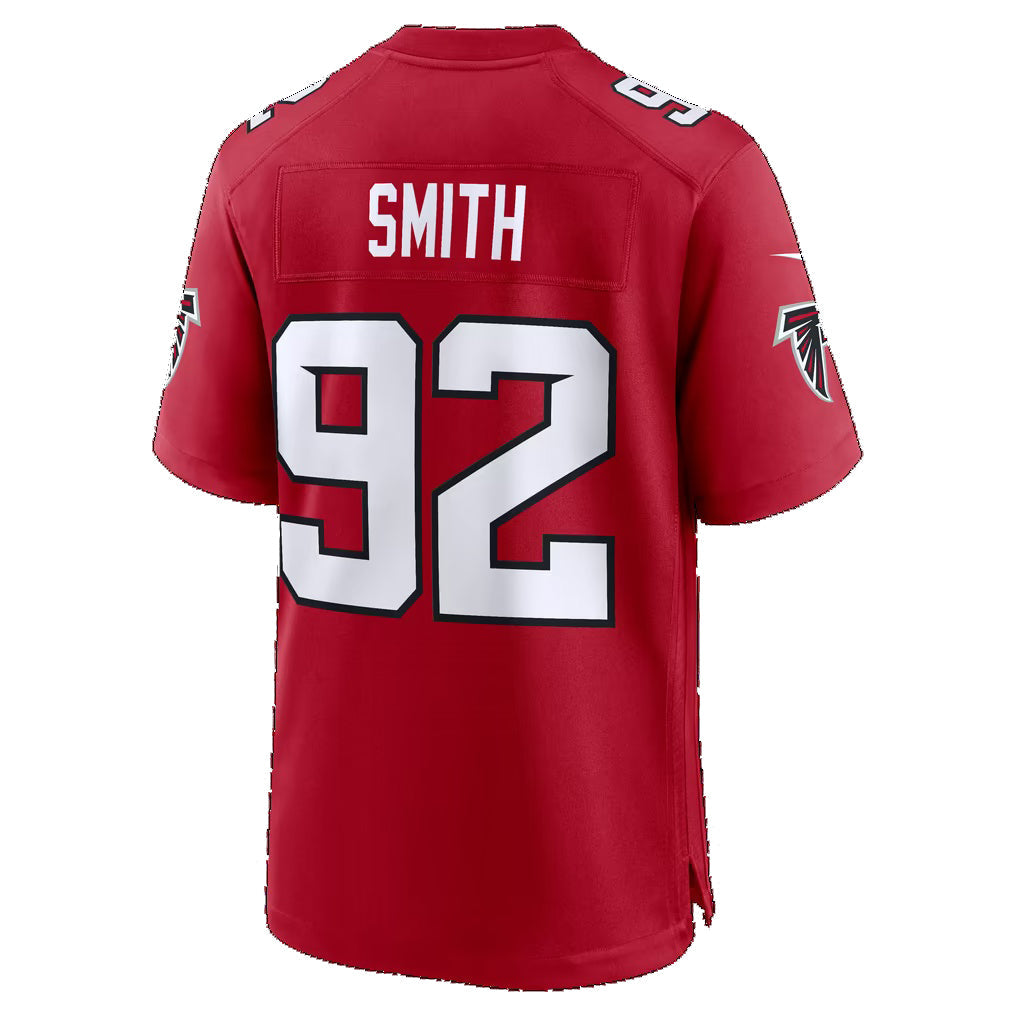 A.Falcons #92 Maason Smith Red Team Game Football Jersey