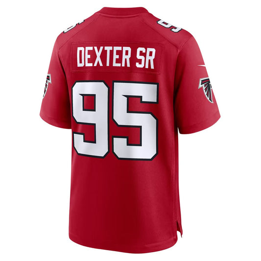 A.Falcons #95 Gervon Dexter Sr. Red Team Game Football Jersey