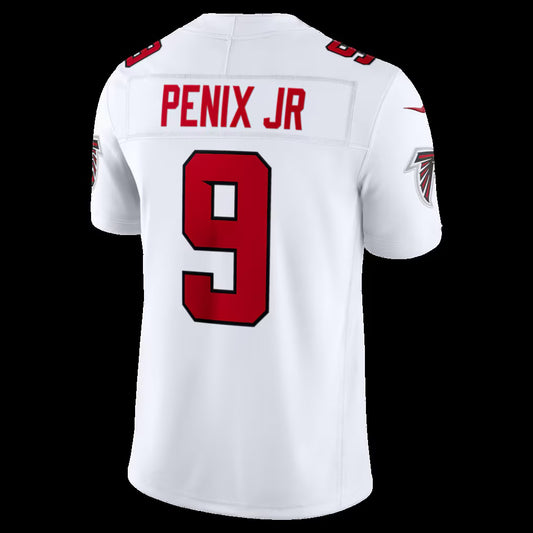 A.Falcons #9 Michael Penix Jr. White Vapor F.U.S.E. Sewn Down Limited Stitched American Football Jerseys