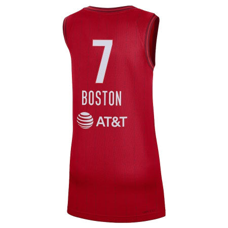 A.Boston #7 Indiana Fever Red Rebel Edition Player Stitched American Basketball Jersey