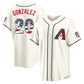 Arizona Diamondbacks #20 Luis Gonzalez Player Cream USA 250 Fourth of July Home Game Stitched Baseball Jersey