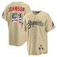 Arizona Diamondbacks #51 Randy Johnson Player Tan USA 250 Fourth of July Home Game Stitched Baseball Jersey