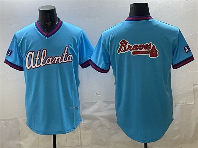 Atlanta Braves Team Big Logo Powder Blue 2026 City Connect Stadium Stitched Jersey