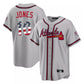 Atlanta Braves #10 Chipper Jones Player Gray USA 250 Fourth Of July Limited Home Game Stitched Baseball Jersey