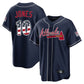 Atlanta Braves #10 Chipper Jones Player Navy USA 250 Fourth Of July Limited Home Game Stitched Baseball Jersey