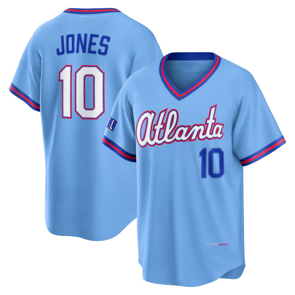 Atlanta Braves #10 Chipper Jones Powder Blue 2026 City Connect Stadium Stitched Baseball Jersey