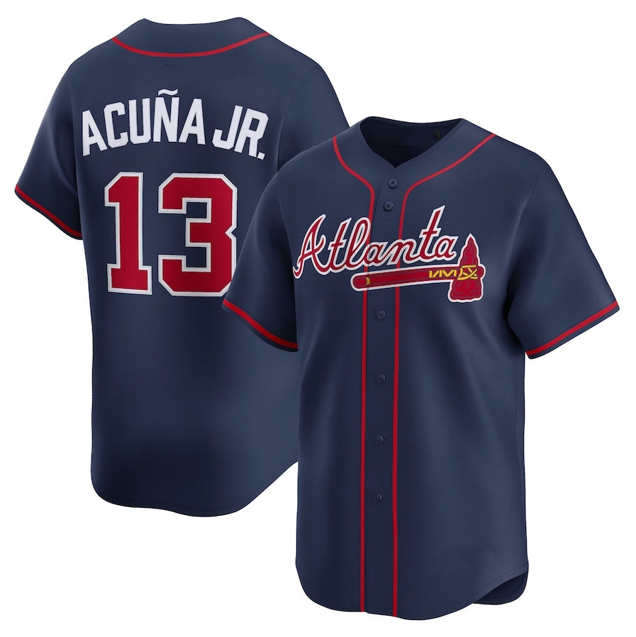 Atlanta Braves #13 Ronald Acuña Jr. Alternate Limited Jersey - Navy Baseball Jerseys