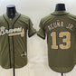 Atlanta Braves #13 Ronald Acuna Jr. Olive 2026 Armed Forces Day Stitched Jersey