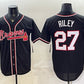 Atlanta Braves #27 Austin Riley 2026 Fashion Replica Black Out Stitched Jersey