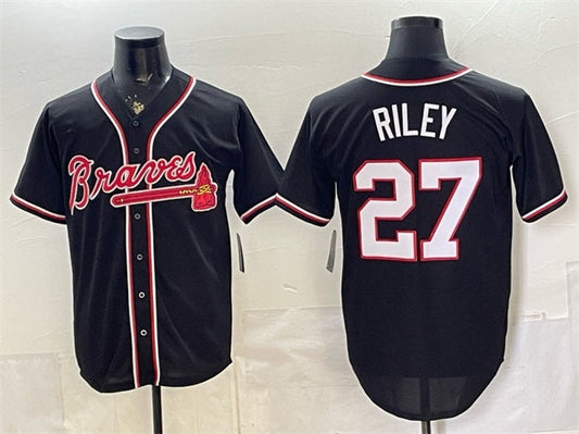 Atlanta Braves #27 Austin Riley 2026 Fashion Replica Black Out Stitched Jersey