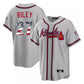 Atlanta Braves #27 Austin Riley Player Gray USA 250 Fourth Of July Limited Home Game Stitched Baseball Jersey