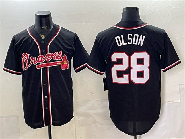 Atlanta Braves #28 Matt Olson 2026 Fashion Replica Black Out Stitched Jersey