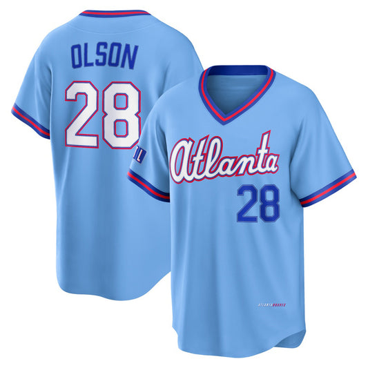 Atlanta Braves #28 Matt Olson Powder Blue 2026 City Connect Stadium Stitched Baseball Jersey