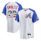 Atlanta Braves #29 John Smoltz Player White USA 250 Fourth Of July City Connect Home Game Stitched Baseball Jersey
