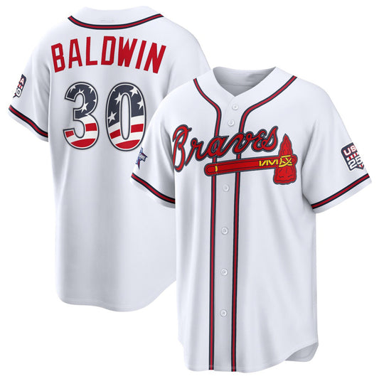 Atlanta Braves #30 Drake Baldwin 2026 All-Star Edition Stars & Stripes White Stadium Baseball Jersey