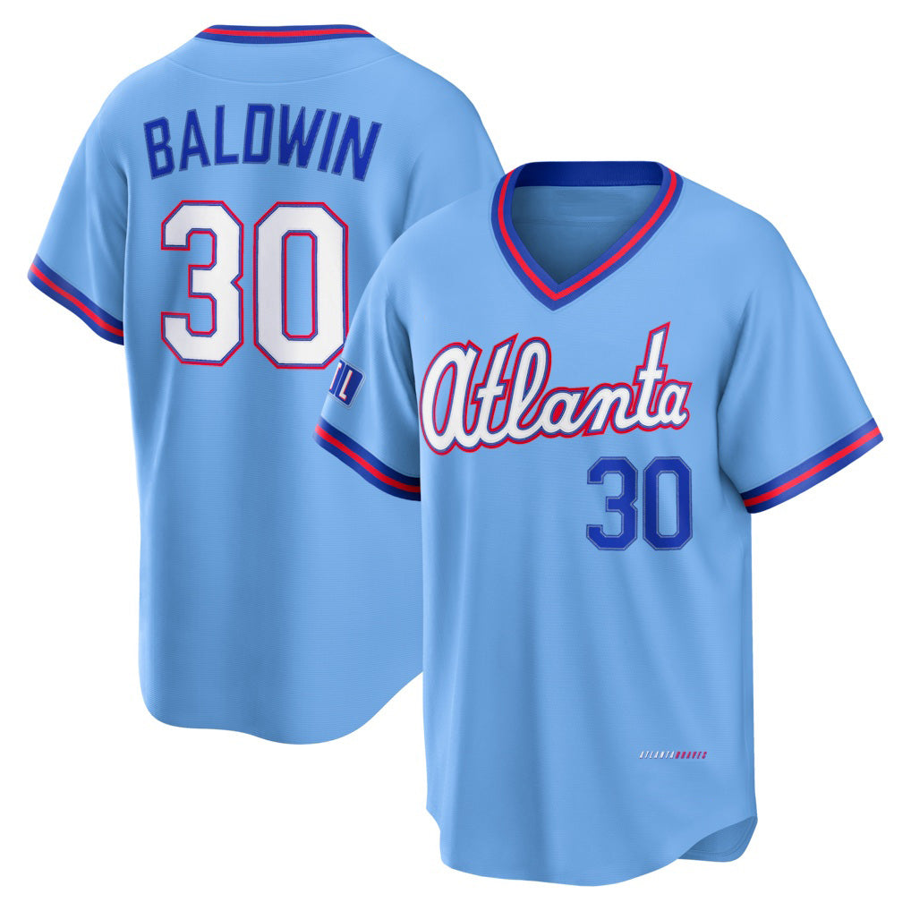Atlanta Braves #30 Drake Baldwin Powder Blue 2026 City Connect Stadium Stitched Baseball Jersey