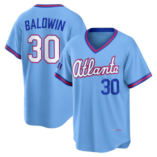 Atlanta Braves #30 Drake Baldwin Powder Blue 2026 City Connect Stadium Stitched Baseball Jersey