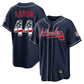 Atlanta Braves #44 Hank Aaron Player Navy USA 250 Fourth Of July Limited Home Game Stitched Baseball Jersey