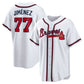 Atlanta Braves #77 Joe Jiménez Home Replica Player Jersey - White Baseball Jerseys