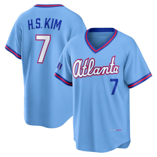 Atlanta Braves #7 Ha-Seong Kim Powder Blue 2026 City Connect Stadium Stitched Baseball Jersey