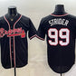 Atlanta Braves #99 Spencer Strider 2026 Fashion Replica Black Out Stitched Jersey