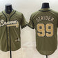 Atlanta Braves #99 Spencer Strider Olive 2026 Armed Forces Day Stitched Jersey