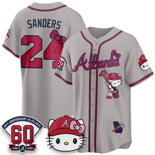 Atlanta Braves #24 Deion Sanders Gray Puhics Meow KT 2026 Vapor Limited All Stitched Jersey