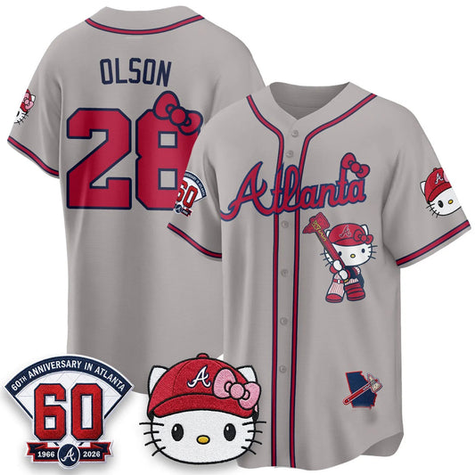 Atlanta Braves #28 Matt Olson Gray Puhics Meow KT 2026 Vapor Limited All Stitched Jersey