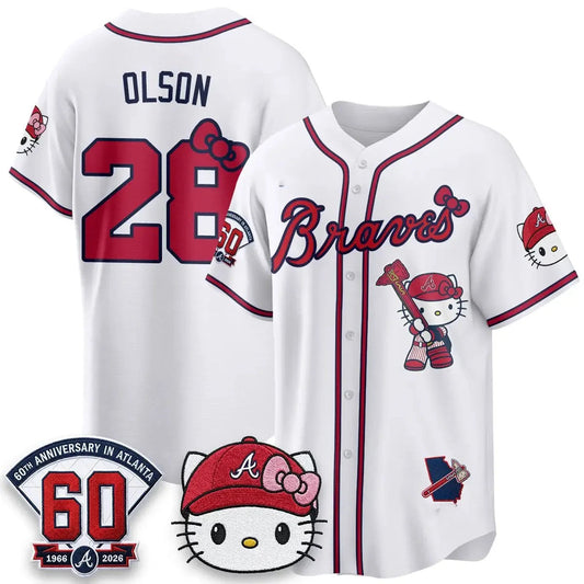 Atlanta Braves #28 Matt Olson White Puhics Meow KT 2026 Vapor Limited All Stitched Jersey